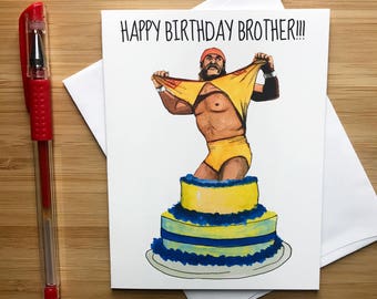 80s Pro Wrestling Birthday Card, Wrestling Fans, Birthday Party Gift for Boyfriend, Pro Wrestling, Funny Birthday Cards, Happy Birthday Gift