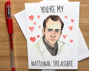 Nicolas Cage Valentine Card, Funny, Love Greeting Card, Romantic Card, Funny Love Card, Funny Pun Card, Anniversary Card, Greeting Card