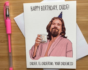 Funny 'Happy Birthday, Dude!" Birthday card, Birthday Card Boyfriend, Funny Happy Birthday Card, Handmade Birthday Card, Birthday Greetings