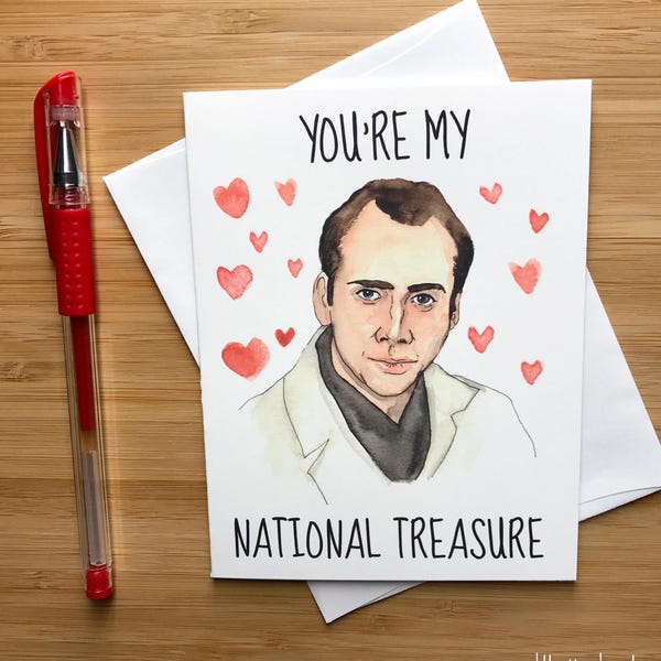 Nicolas Cage Valentine Card, Funny, Love Greeting Card, Romantic Card, Funny Love Card, Funny Pun Card, Anniversary Card, Greeting Card