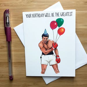 Carte d’anniversaire de boxe mignonne, cadeau de boxe, MMA, cadeau d’anniversaire de fan de sport, carte d’anniversaire mari, idées de cartes de vœux d’anniversaire, fête d’anniversaire