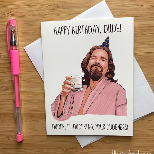 Funny 'Happy Birthday, Dude!" Birthday card, Birthday Card Boyfriend, Funny Happy Birthday Card, Handmade Birthday Card, Birthday Greetings