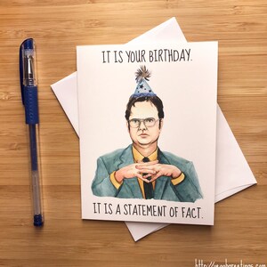 Funny Dwight Office Birthday Card, Nerdy Birthday Greeting Card, friend Birthday Card, Happy Birthday Boyfriend, Pop Culture greeting Card