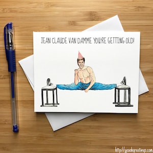 80s Action Star Birthday Card, Funny Birthday Greeting, Martial Arts, MMA, Sports Fans, 80s Action Movies, Birthday Greeting Card Movie
