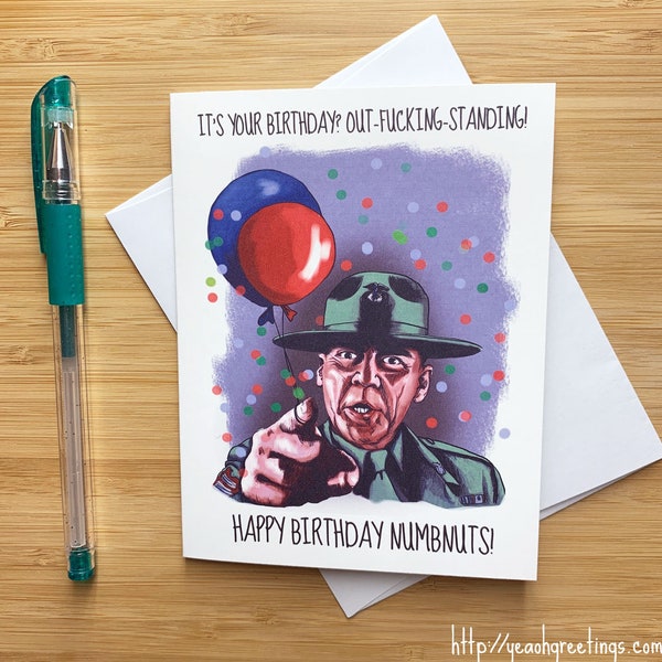 Funny Happy Birthday Military Card, 80s pop culture, Military Birthday Card, Long Distance Card, Funny Birthday, Deployment Card,