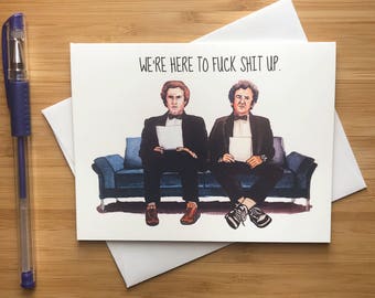 Cute 'We're Here to F*ck Sh*t Up' Friendship Card, Just Because Card, Best Friend Card, Gift for BFF, Hilarious Greeting Card for Him Her