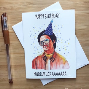 Lustige 'Happy Birthday Muddafuckaaa' Karte, Geburtstagsgeschenk für ihn, Lustige Geburtstagskarte, Geburtstagskarte handgemacht, Lustiger FilmSpruch, Bday Karte