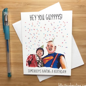 Funny 'Heyyyy You Guyyyyys!" Birthday Card, 80s Movie Quote, 1980s Retro, 80s Kids, Birthday Card for Him, Handmade Birthday Cards