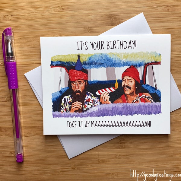 Funny 'Toke It Up Maaaaan!" Birthday card, Weed Birthday, Weed Smokers, 420 funny, Birthday Card stoner, Funny Happy Birthday Card