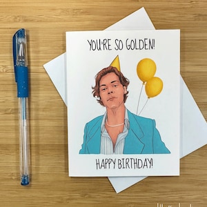 Carte d’anniversaire mignonne « You’re so golden », musique pop, idée de cadeau d’anniversaire d’adolescent pour elle, carte d’anniversaire sur le thème de la musique, anniversaire de petite amie
