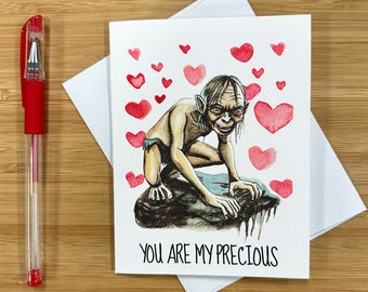 Cute 'You are my Precious' Valentines Love Card, Romantic I Love You Card, Sci Fi Card, Funny Romance Card, Valentines Gift, Cute Love Card