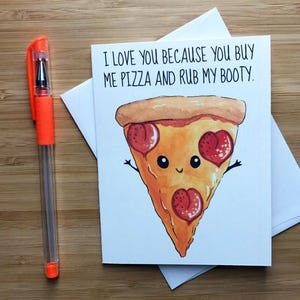 Funny Pizza Love Card, Happy Valentines Day Card, Funny Love Card, Sexy Card, Naughty Card, Anniversary Card, Love Greeting, Romantic Card,