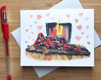 Funny Superhero Love Card, Comic Book Valentine Greeting Card, Naughty Love Card, Nerd Love Card for Boyfriend, Girlfriend Valentine Gift