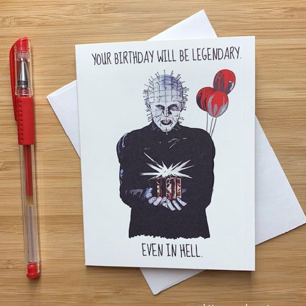 Creepy 'Your Birthday will be Legendary' Horror Birthday card, Classic Horror Movies, Halloween Birthday Party Gift, Birthday Card Friend