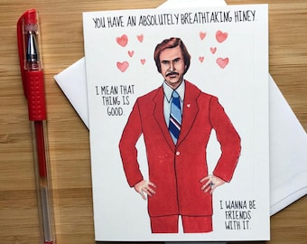 Funny Breathtaking Hiney Love Card, Will Ferrell, Love Greeting Card, Romantic Card, Funny Love Card, Anniversary Card, Funny Greeting Card