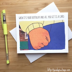 Drôle 'Arthur' Carte d'anniversaire, Arthur Internet Meme, Arthur Fist, Happy Birthday Greeting Card, Birthday Celebration Handmade Card