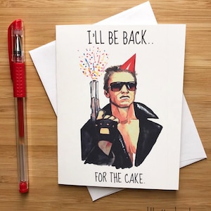 Lustige Arnold Geburtstagskarte, 90er Jahre Filme, Pop-Kultur-Nerd, Nerd Geschenke, Arnold Schwarzenegger, Skynet, lustige Geburtstagskarten, Bday Karten ihn