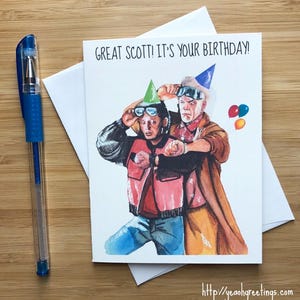 Marty and Doc Birthday Card, 80s Movies, Nerd Pop Culture, Guys Happy Birthday, Funny Birthday Card Boyfriend, Handmade Birthday Card