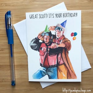 Marty et Doc Birthday Card, 80s Films, Nerd Pop Culture, Guys Happy Birthday, Funny Birthday Card Boyfriend, Handmade Birthday Card