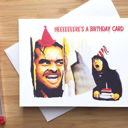 Funny 'heeeere's a Birthday Card' Horror Theme Etsy UK