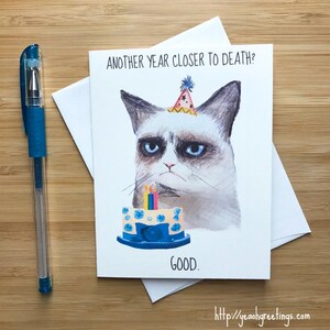 Funny Angry Yelling Cat Lady Birthday Card Cat Meme Birthday Etsy