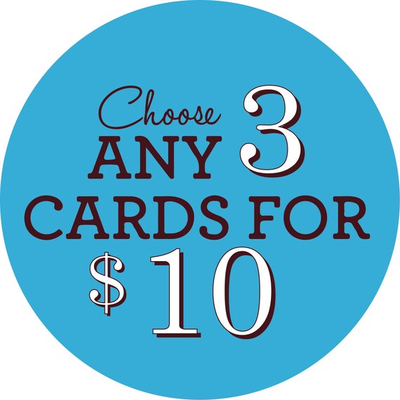 Choose Any 3 Cards Greeting Card Set Funny Greeting Cards Etsy