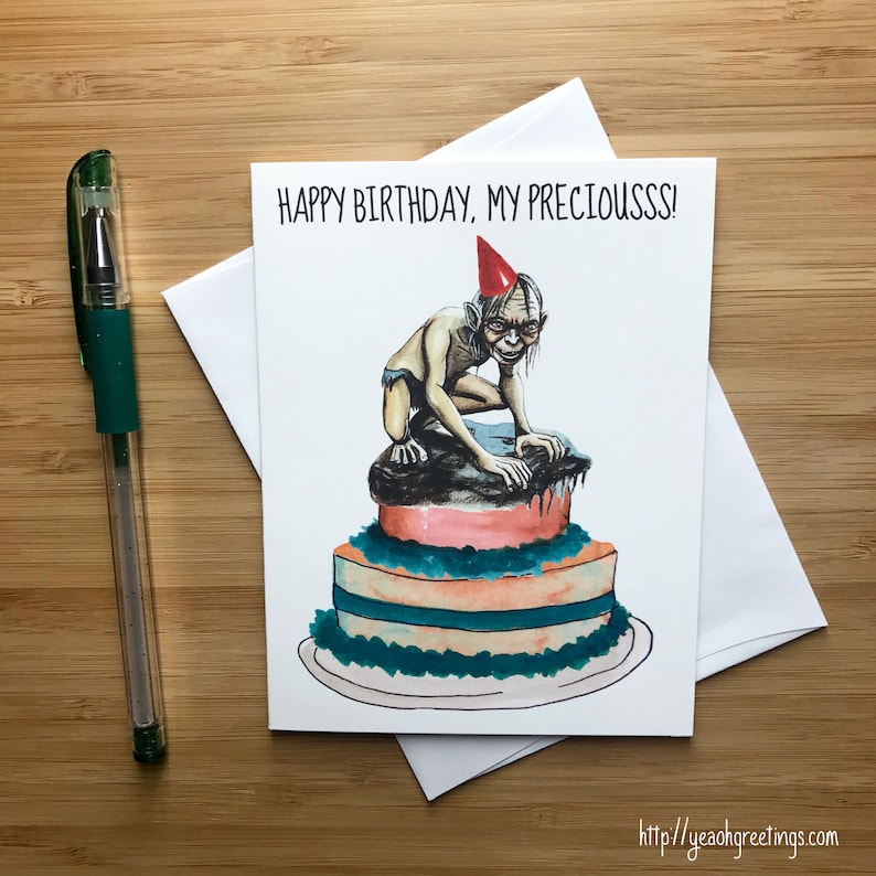 Cute Fantasy Birthday Card Cute Birthday Card Movie Nerds image 1