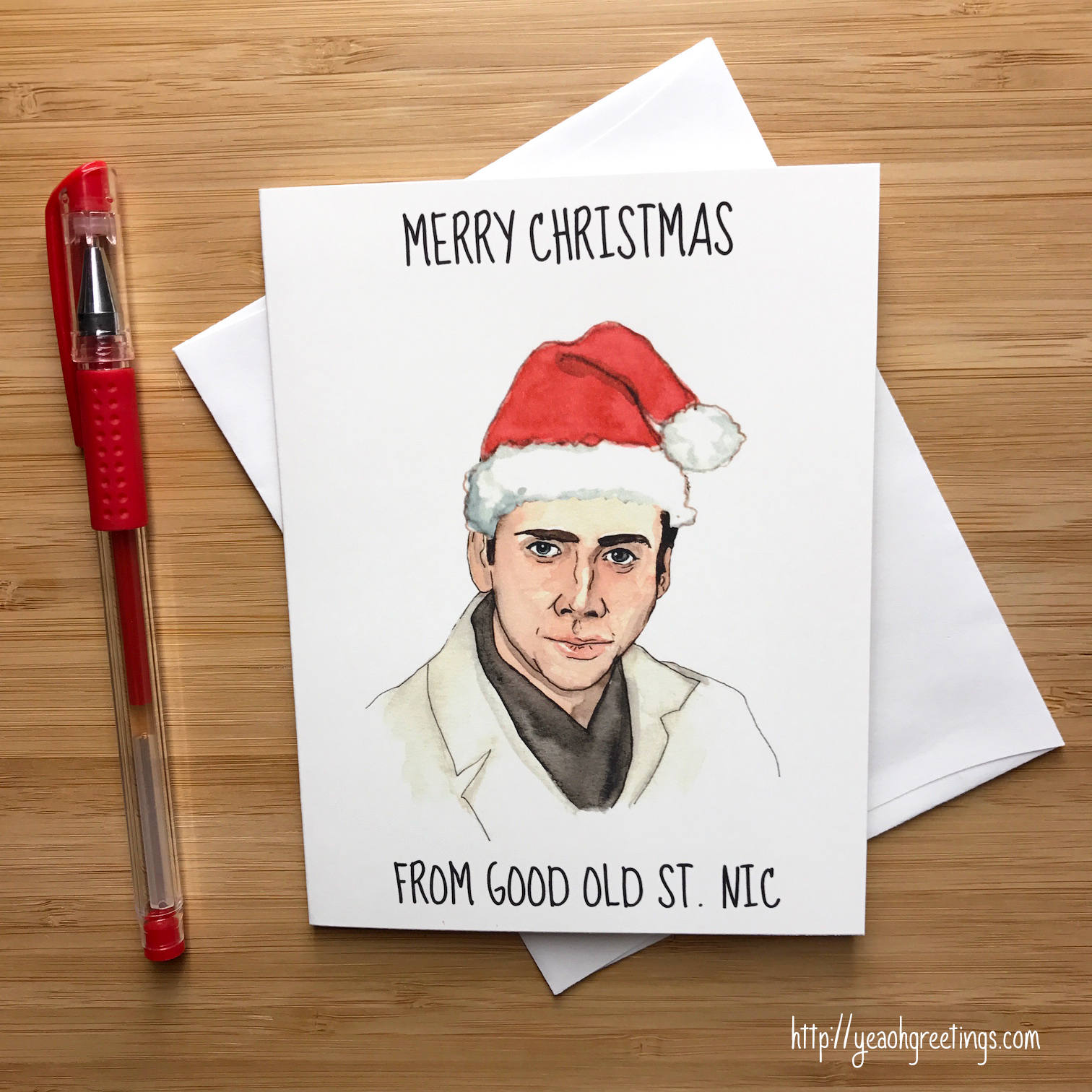 Nicolas Cage Christmas Card Funny Christmas Cards Nicolas | Etsy
