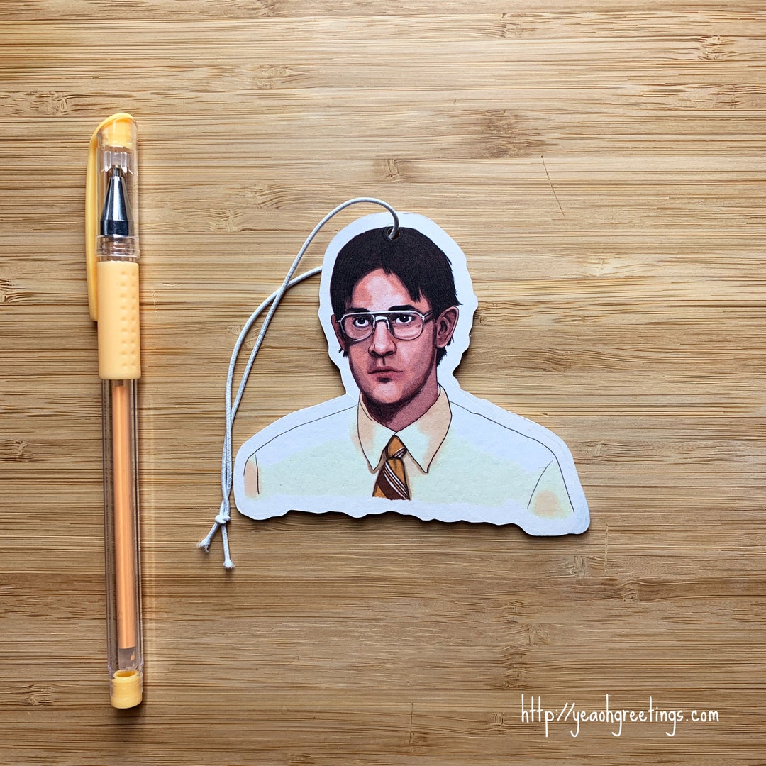Funny Office Jim and Dwight Car Air Freshener With FREE Birthday Card