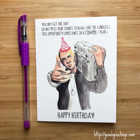 vencimiento Florecer Tomate Lose Yourself Birthday Card Hip Hop Happy Birthday Rap Music - Etsy