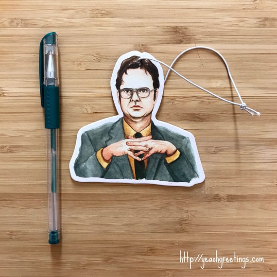 Cute Dwight Car Air Freshener With FREE Birthday Card Office Etsy