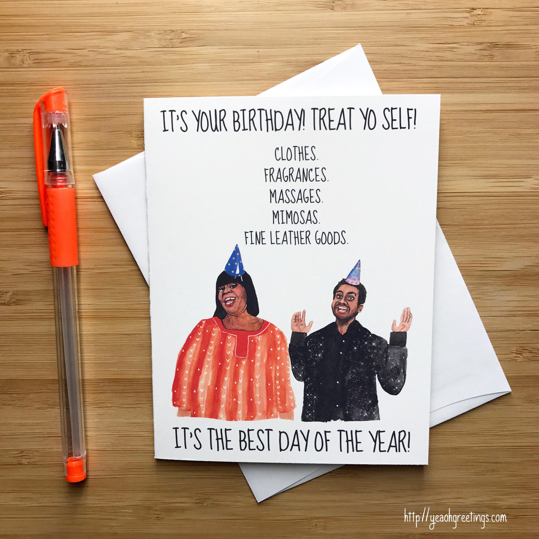 Treat Yo' Self Birthday Card Cute Birthday Gift Treat - Etsy