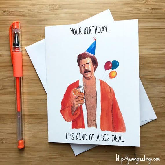 Edel Geburtstagskarte Lustige Bleiben Will Ferrell Alles Gute Etsy