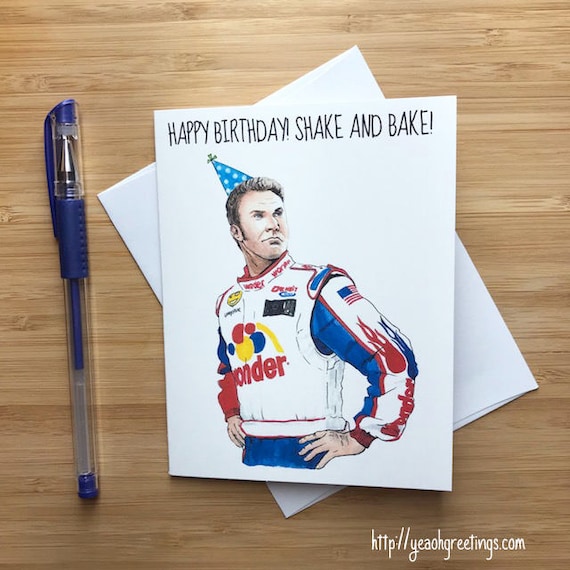 Funny Shake and Bake Birthday Card, Will Ferrell, Pop Culture Movies, Handdrawn Art, Birthday Card Boyfriend, Guy Birthday Gift, Man Card