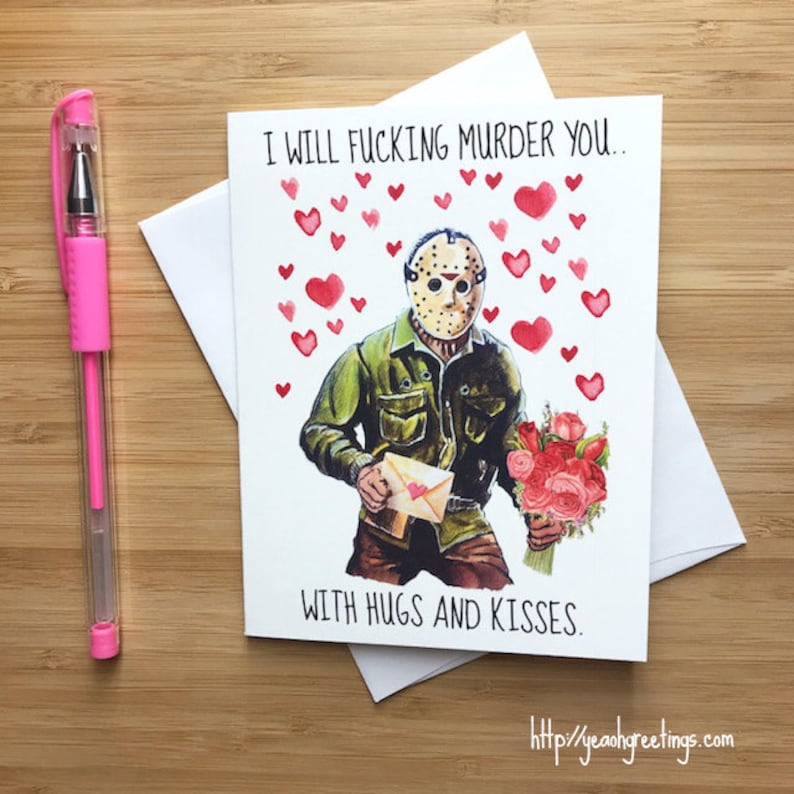 Funny Jason Love Card, Scary Funny Valentine Card, Funny Love Card, Horror Film Gift, I Love You Card, Happy Anniversary Card, Love Card 