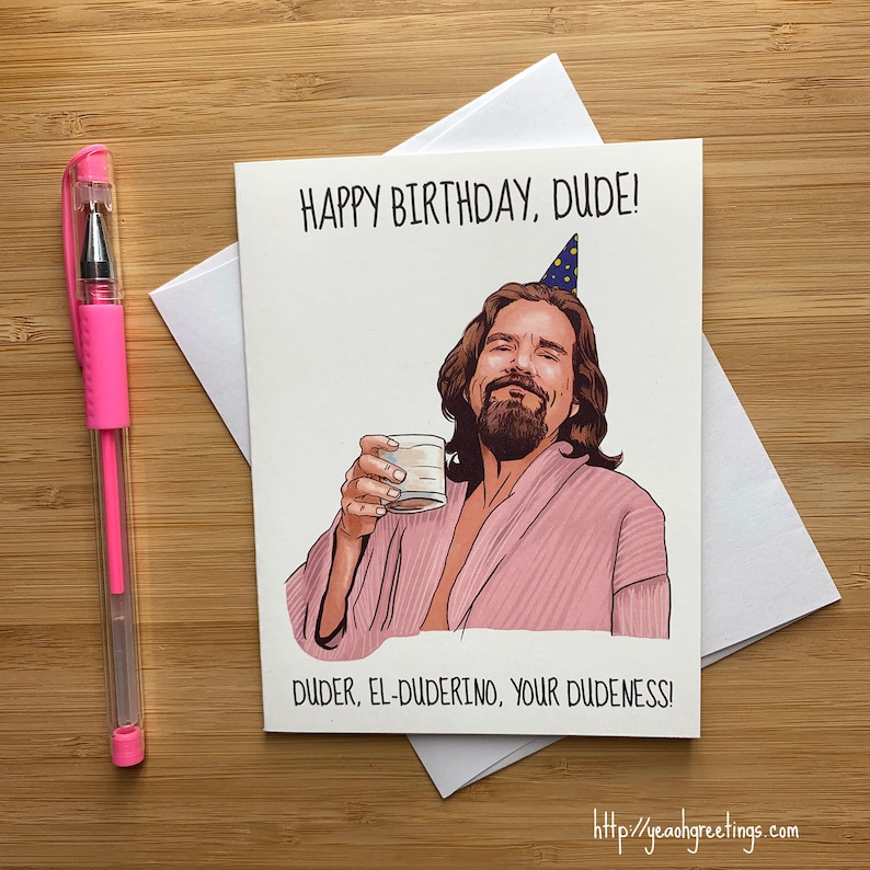 Funny 'Happy Birthday Dude Birthday card Birthday | Etsy
