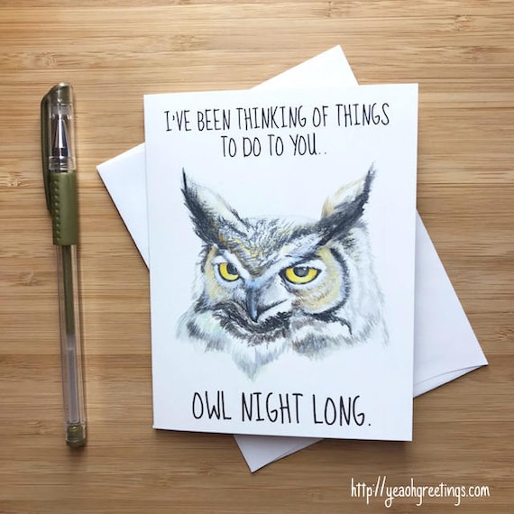 Cute Owl Pun Love Card Funny Puns Greeting Card Pun Etsy