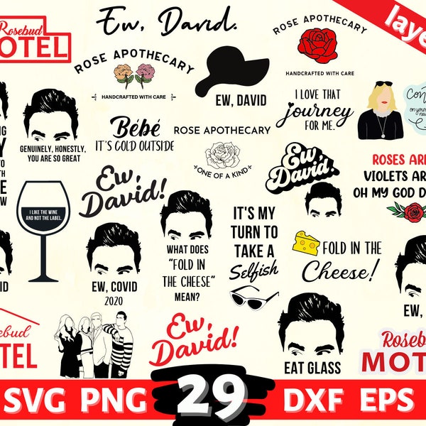 29 SVG files, SVG Cut files for cricut, Ew David svg, Layered Files, Vector, Instant Download