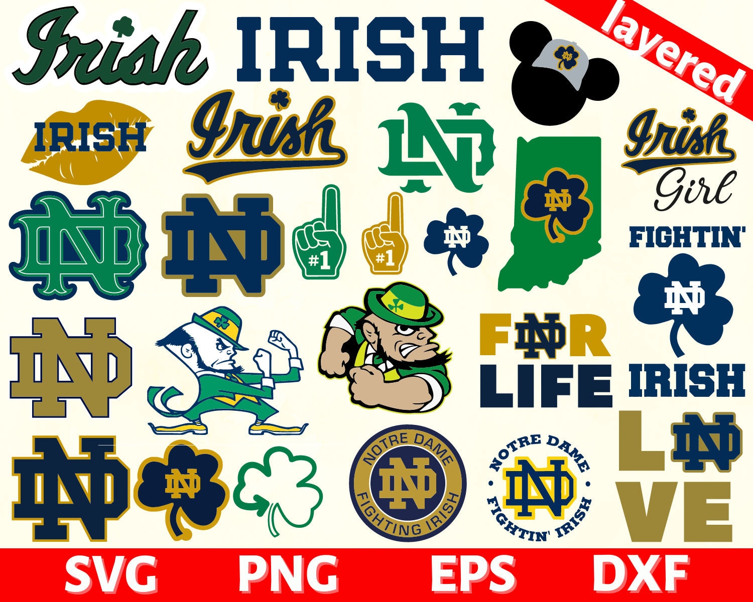  (2 Pack) Notre Dame 4w x 3h Premium Die-Cut Vinyl Decal for  Auto Decal, Laptops, Yeti, Gear, Best value with Quality : Handmade Products