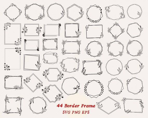 Leaves Frame svg Frame Bundle Circle Frame svg Botanical Frame svg Oval ...