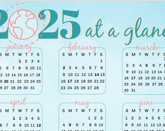 2025 Calendar &quot;At a Glance&quot; - Travel