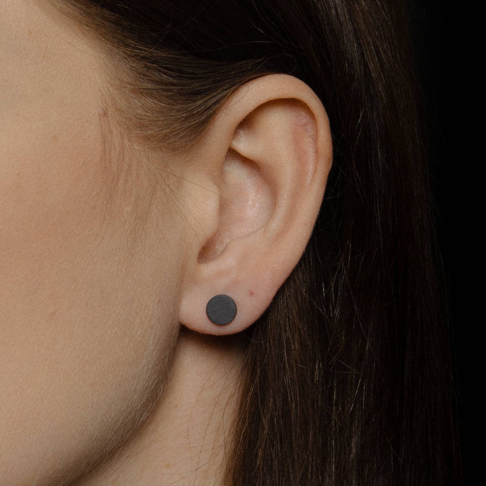 Mens Black studs matte black earrings men's earrings for Etsy