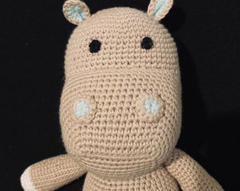 Amigurumi Nilpferd / Handgemachtes Nilpferd / Weiches Nilpferd / 100% Baumwolle Garn