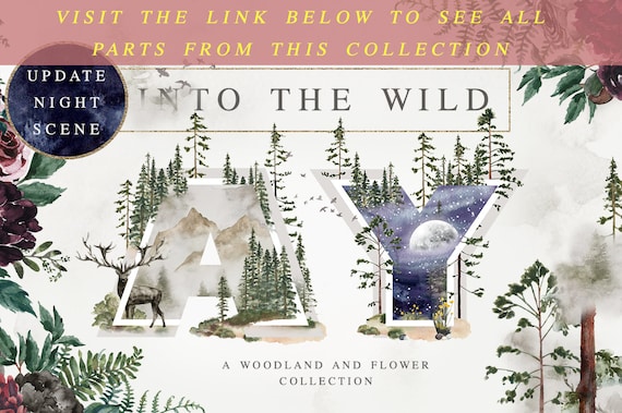 Art &amp; Collectibles Digital Drawing &amp; Illustration Into the Wild Clipart ...