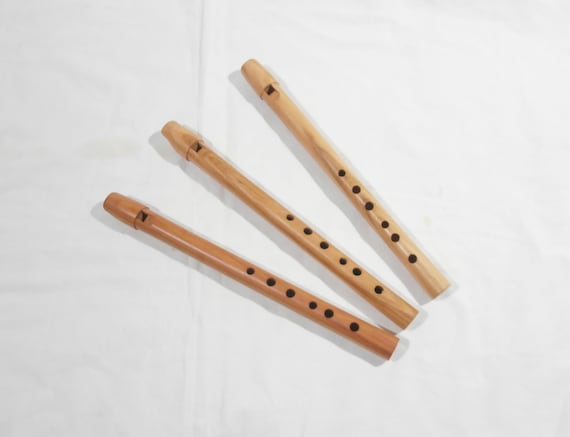 Wooden Tin Whistle, Easy to Use 6 Hole Flute in High f Professional 