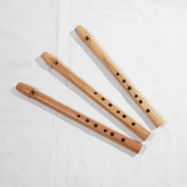 Wooden tin whistle, easy to use 6 hole flute in high "F" - professional