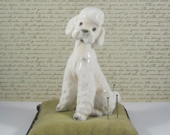 Vintage Poodle Dog Figurine Pincushion by Lenwile Ardalt Made in Japan