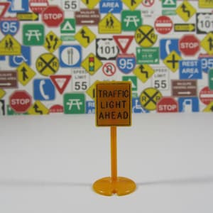 Miniature Road Signs &quot;Traffic Light Ahead&quot; Made by Plasticville