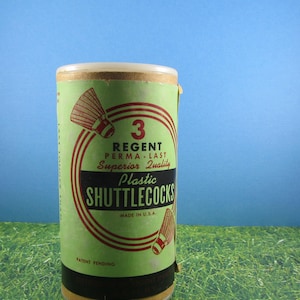 Vintage Badminton Shuttlecock Cardboard Storage Can &quot;Regent&quot; Brand Made in U.S.A.