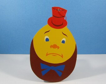 Humpty Dumpty Painted Wood Christmas Ornament Made by Heller in West Germany